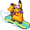 Shiny Female Snowboarding Pikachu.png